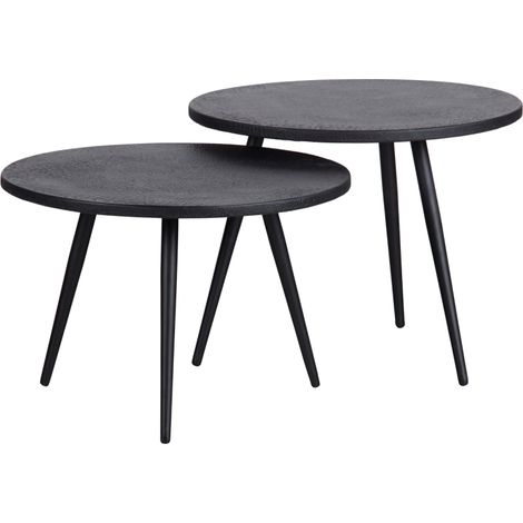Lot de 2 tables gigognes en bois et métal LUCE