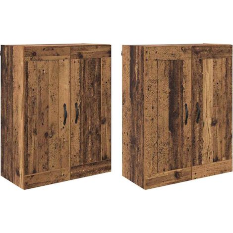 Maison Exclusive - Mobile a muro 2 pcs Legno vecchio 69,5 x 34 x 90 cm