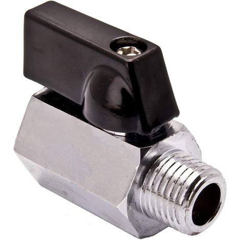Lot de 2 mini vannes d'arrêt à boisseau sphérique en laiton NPT femelle x NPT mâle 1/4" (1/3)