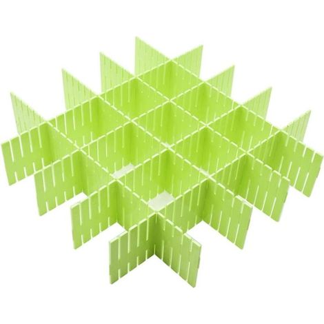 8pcs DIY Plastic Drawer Organizer Adjustable Drawer Dividers for Home Tidying Closet, Office (Green) (1/5)