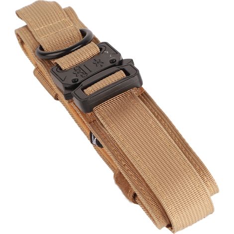Collier chien réglable en coton résistant avec boucle métallique pour chiens, couleur kaki, taille M (1/5)