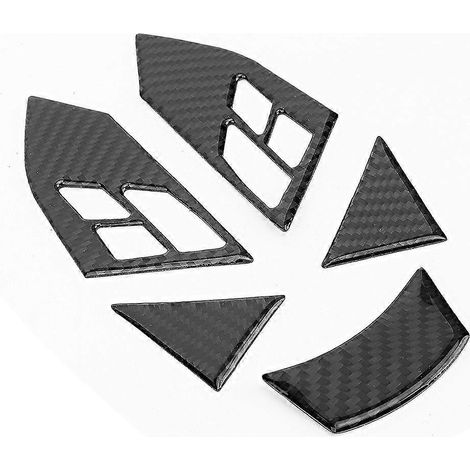 5 Stück Carbonfaser-Lenkradknopf-Abdeckungsaufkleber passend für 5er BMW E60 2004-2010 (1/5)