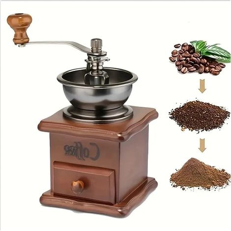Moulin à café manuel avec mouture réglable pour expresso, cafetière à piston et café filtre, idéal pour la maison, le bureau et les voyages.-AquaForge (1/5)