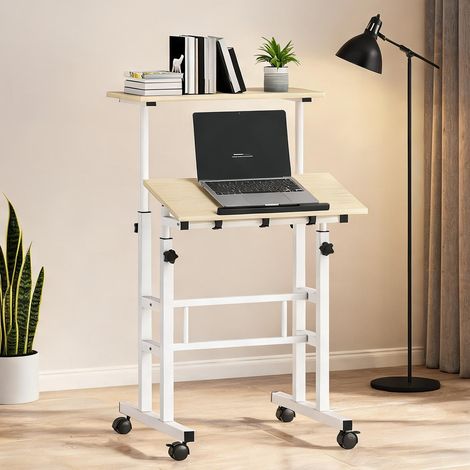 Bureau bois naturel en métal MDF 60 x 60 x 120 cm (1/5)