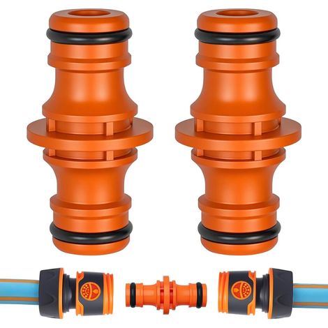 2 Pièces Raccord Tuyau, Connecteur Double Mâle ABS, Pour Système Irrigation Jardin (1/5)