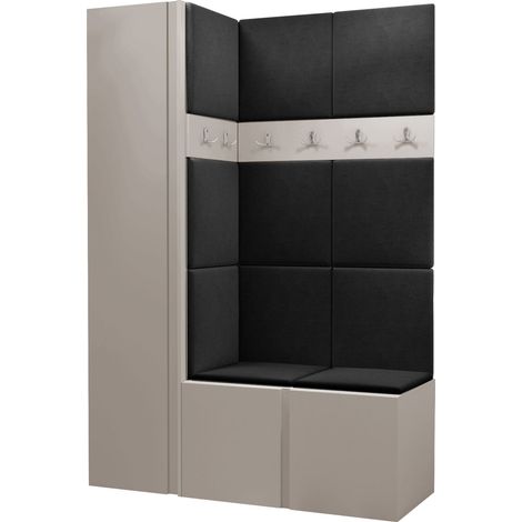 Conjunto para recibidor Pinis IX, Manila 18, 186x124x46cm, Aglomerado laminado, Tapiz, Colocada, Montada en la pared