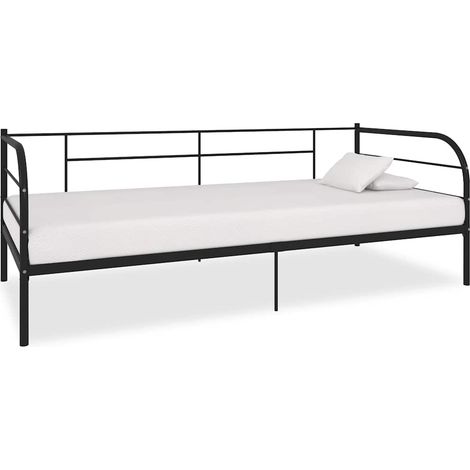 vidaXL DayBed Frame without Mattress Black Metal 90x200 cm (1/5)
