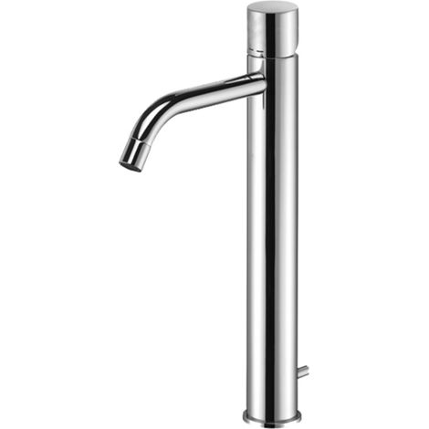 Paffoni Light series mitigeur de lavabo avec bec prolongé et vidage automatique LIGX085CR Chromé - Laiton