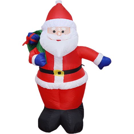 Sapin de Noël gonflable lumineux, boîte cadeau Père Noël lumineuse blanc chaud, décoration extérieure et intérieure pour jardin et fêtes.