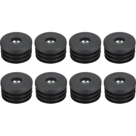 8 Embouts pour Tube Rond Filetage M8 Élastique Noir pour Meubles (1/5)