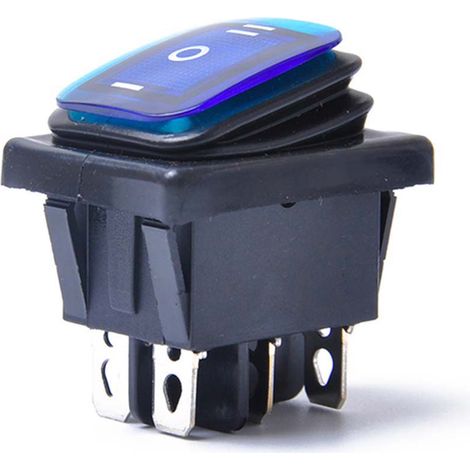 Interrupteur à bascule étanche 12V 6 broches LED pour voiture bateau, bouton lumineux ON OFF ON, verrouillage, 2 positions (1/3)