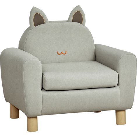 Sillón Infantil Mini Sofá para Niños de +3 Años con Asiento Acolchado y Reposabrazos 61x42x53 cm Marrón (1/5)