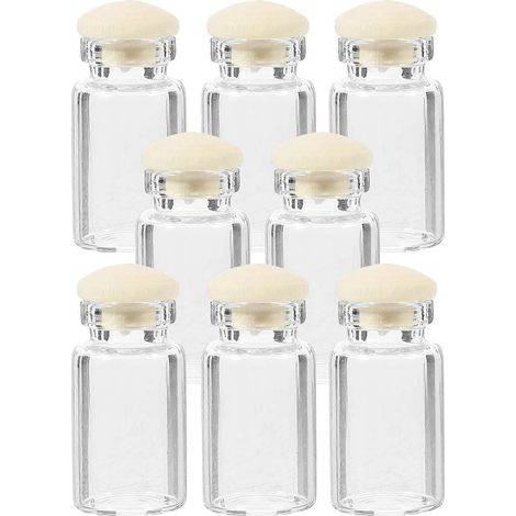 Décoration de maison de poupée avec mini bocaux en verre, compatible avec un usage quotidien et comprenant 8 mini-bouteilles.