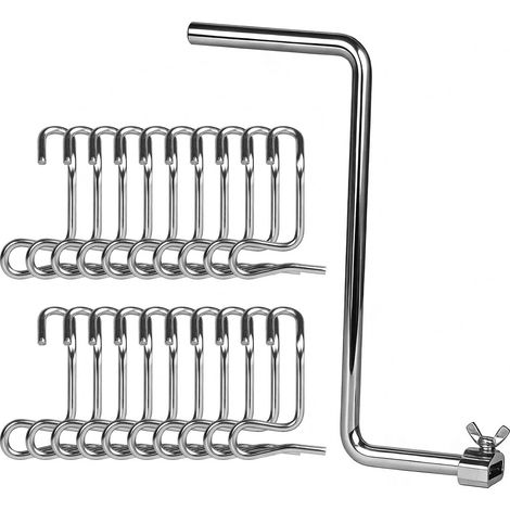 Tendeur de Fil de Clôture, 20Pcs Tendeurs 6 mm + 1× Poignée de Serrage Outil Serrage Rapien Métal pour Ferme Clôture en Fil Fer Barbelé, Outil de Tension pour Fil Clôture Jardin Terrasse (1/5)