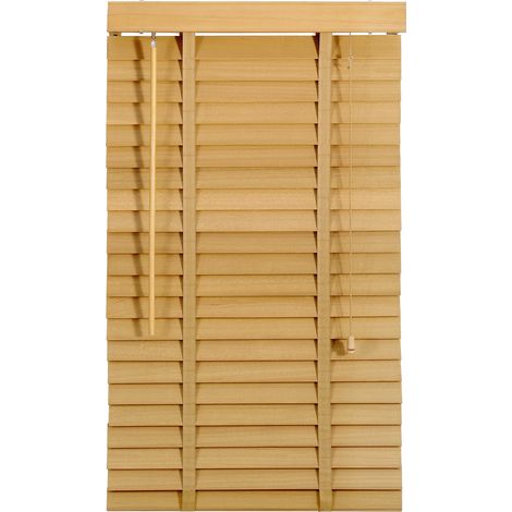 Sekey – Store vénitien en bois de Paulownia 54 mm – Lames veinées – Dimensions 80x130 cm – Résistant à l'humidité – Installation facile