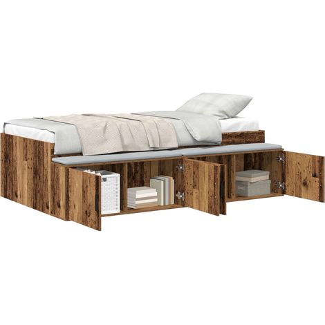 Maison Exclusive - Bettrahmen mit Schubladen Altholz 80 x 200 cm