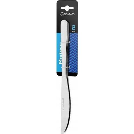 Cuchillo de mesa moderno de plata, 2 piezas