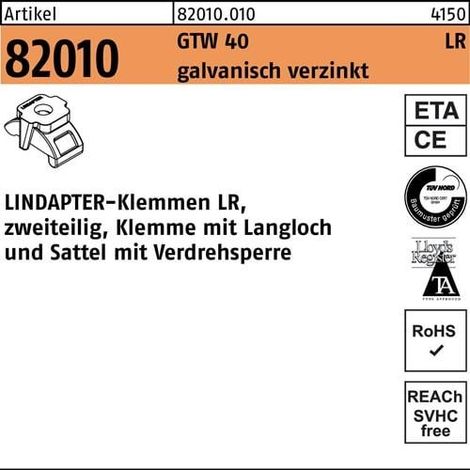 Klemme R 82010 GTW 40 LR M16/3 - 16 galv.verz. 1 Stück LINDAPTER (1/2)
