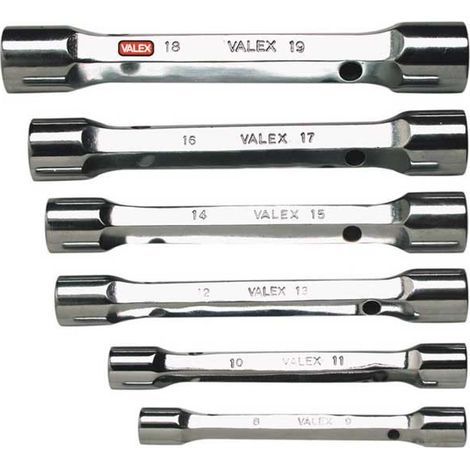 Clés à douille doubles VALEX 1461483, jeu de 6 (1/3)