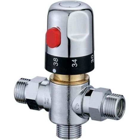 Thermostatmischer G1/2 Wassertemperaturregler, XU, Warm- und Kaltwasserregler für Duschsysteme, massives Messing, bleifrei (1/4)
