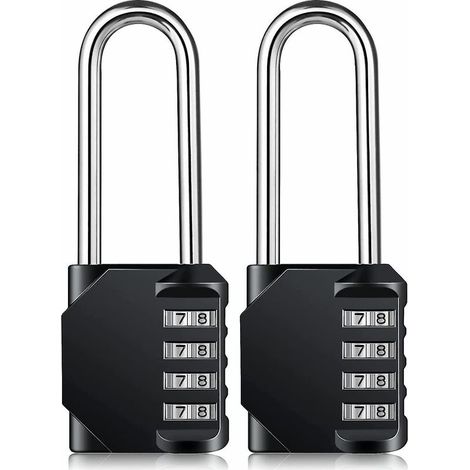 Combination Padlock Heavy Duty Lock - Weatherproof Padlock, Resettable Lock, 2.5inch Long Shackle 4-digit Zinc Alloy Combination Lock For Shed Fence G (1/4)
