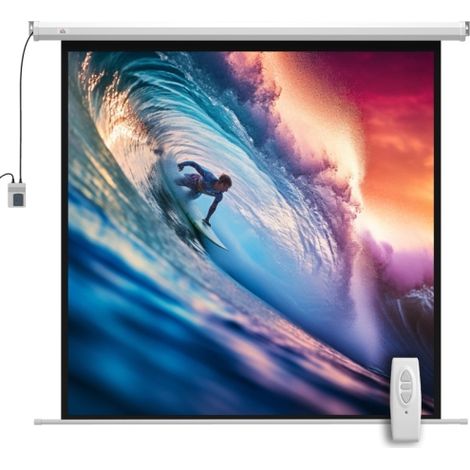 Schermo per proiettore 176,5 x 176,5 cm (85 pollici) 1:1 HD 4K arrotolabile per home cinema, presentazioni in ufficio e utilizzo in loco. (1/5)