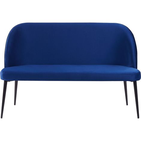 Upholstered Bench 2 Seater OSBY Velvet Navy Blue (1/5)