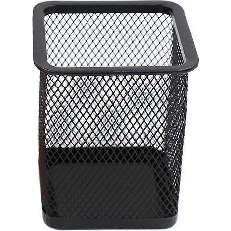 Quadratischer Stiftehalter aus Metall (schwarz) (1/3)