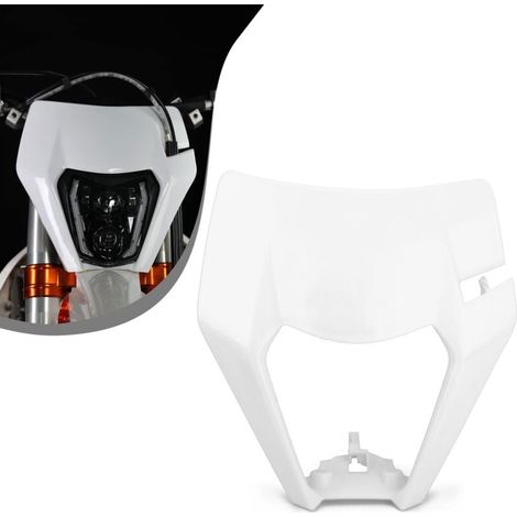 Motorcycle Headlight Plate for 125 150 250 300 350 450 500 EXC XCW EXC-F 2017 2018 Dirt Bike Enduro Motocross Supermoto - White (1/5)