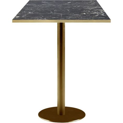 Mange-debout 60 x 60 cm Rome bistrot marbre noir brillant