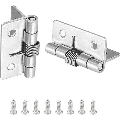 Lot de 2 charnières à ressort automatiques en acier inoxydable 304 pour portes invisibles (5,1 cm)
