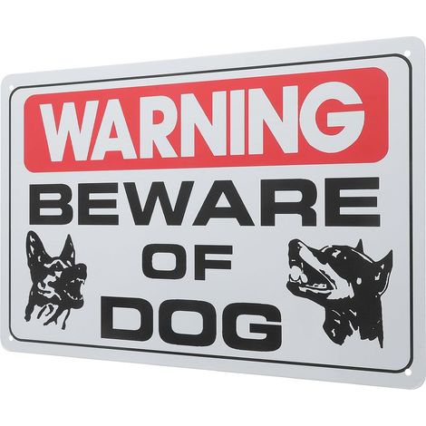 Warnschild Vorsicht Hund aus Eisen mit Einfachem Montage