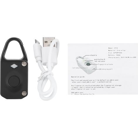 Serrure antivol intelligente à empreinte digitale pour portes, armoires, sacs à dos, bagages et serrure sans clé (1/2)