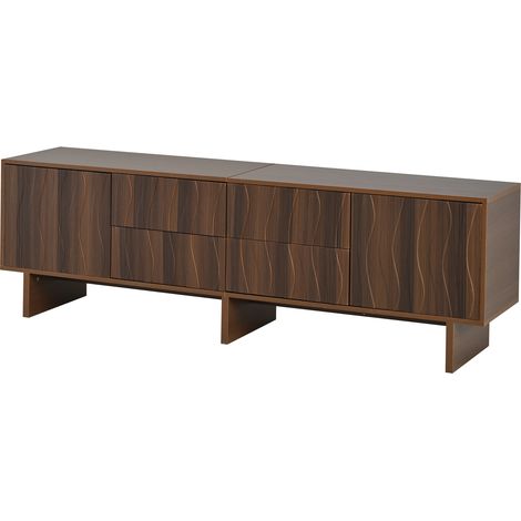 Mobile TV 180x40x56 cm con 4 cassetti e 2 ante, colore noce, fino a 75 pollici HOMVRA (1/5)
