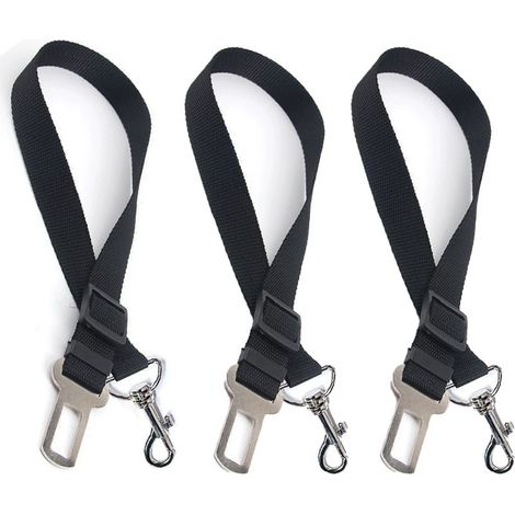 Universelles Hunde-Autogeschirr, 3-teilig, verstellbares Ripstop-Hunde-Autogeschirr (schwarz) (1/5)