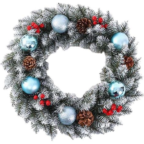 Couronne de Noël artificielle, fausse couronne de Noël, feuilles vertes de Noël (1/5)