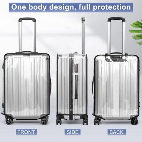 26 tums bagageskydd - Transparent vattentätt PVC-resväskskydd - Skyddande resetillbehör - Transparent