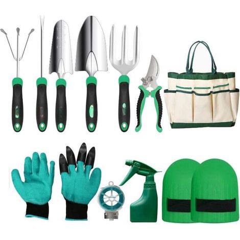 Outils de Jardinage, Trousse-Cadeau d'outils à Main, Tout-en-Un 11Pièces Transplantation de Jardinage en Plein Air pour Jardinier, avec Sac de Maintien Robuste pour Le Stockage (1/5)