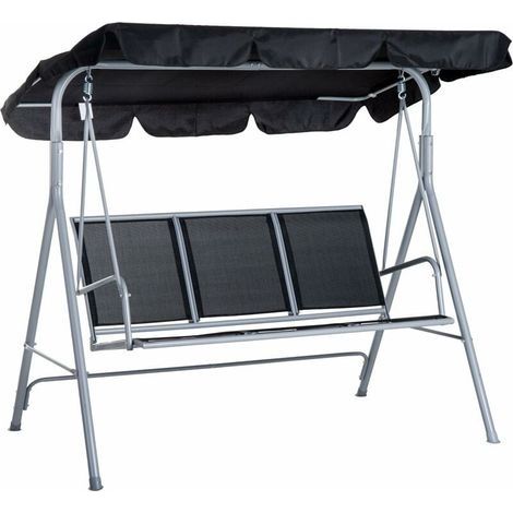 Auvent de remplacement pour siège de balançoire de jardin 3 places, auvent de remplacement universel pour siège de balançoire de jardin extérieur, housse de balançoire de rechange imperméable et résis (1/5)