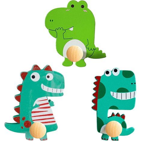 Lot de 3 Crochets Adhésifs, Porte Manteaux pour Enfants Autocollant, Porte Manteau Enfant Crochet pour Enfant,Animaux Patere Porte Manteau Mural Bois Patère, Murale Porte Serviette,Jusqu’à 5 kg (1/5)