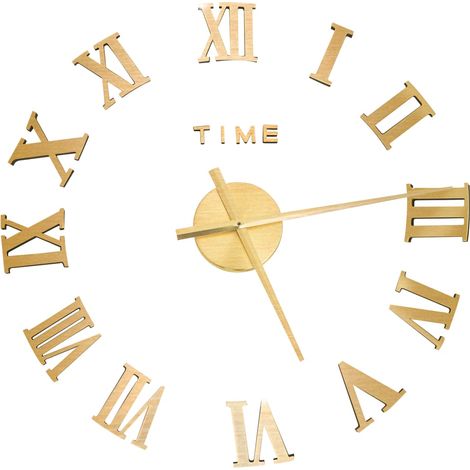 Reloj 3D de pared con diseño moderno dorado 100 cm XXL vidaXL