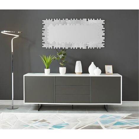 Miroir en inox - L. 57 x H. 120 cm - Argenté - LOLA (1/2)