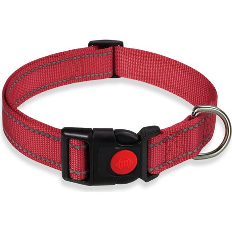 Collier pour chien réfléchissant en nylon néoprène rembourré – Confort renforcé, taille M (1/5)