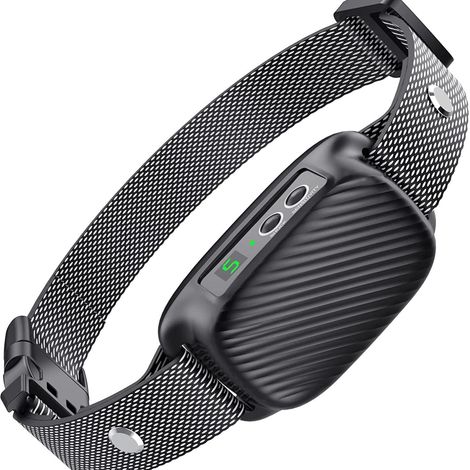 Wiederaufladbares, wasserdichtes und intelligentes Antibellhalsband mit Vibrations-/Tonmodi für große und kleine Hunde – Schwarz, 1 Stück.
