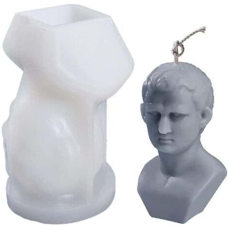 QORVA-Moule à bougie en silicone, moule à statue buste 3D (1/4)