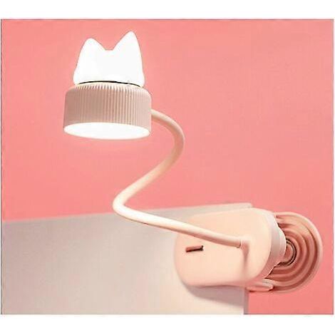 Lampe à pince flexible avec veilleuse et batterie rechargeable USB / Lampe de lecture LED pour bureau, lit ou chevet, rose (1/4)