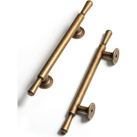Antike Messing-Möbelgriffe – Vintage-Schubladengriffe mit 96 mm Lochabstand, geeignet für Küche, Bad und andere Möbel. Material: Zinklegierung (5er-Set, Milchweiß).