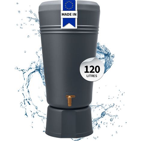 4rain AZURA 2in1 récupérateur d'eau de pluie 120 L, gris graphite Incl. bac à plantes et socle (1/5)