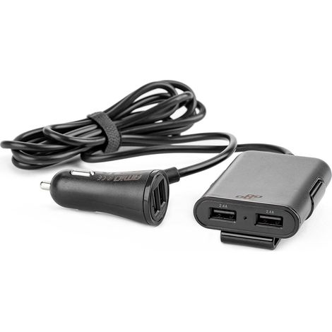 Cargador frontal/trasero con cable de extensión USB 4x amio-01986 (1/5)