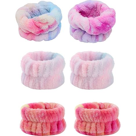 Bracelet De Toilette - Microfibre Absorbant - Pour Lavage Visage Maquillage Yoga Sport - Lot De 3 (1/5)
